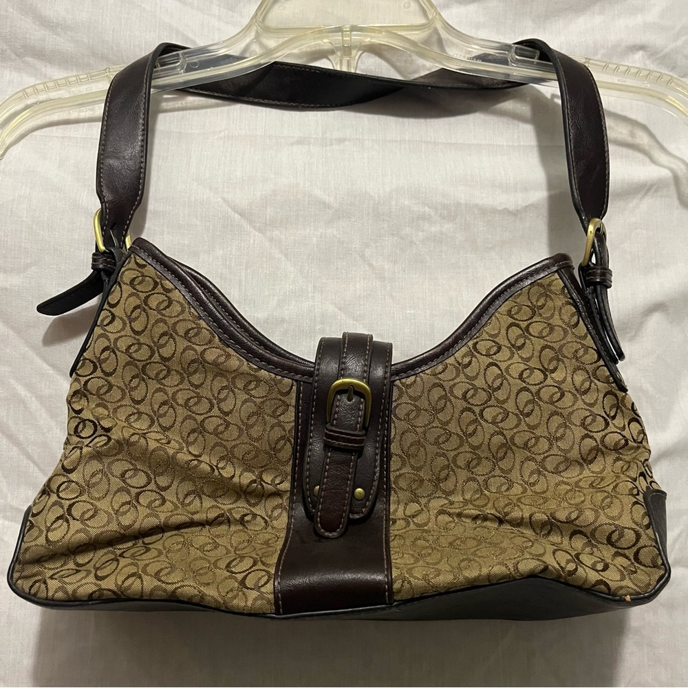 Tan and brown hand bag